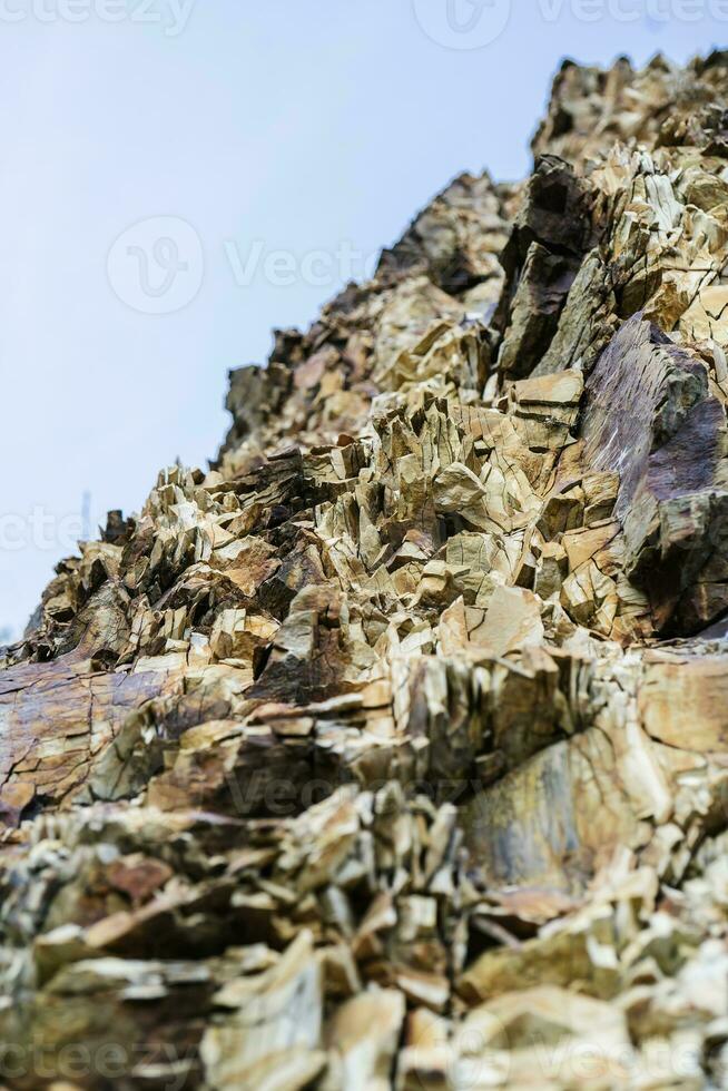 el rocoso textura de un antiguo mar Roca. foto