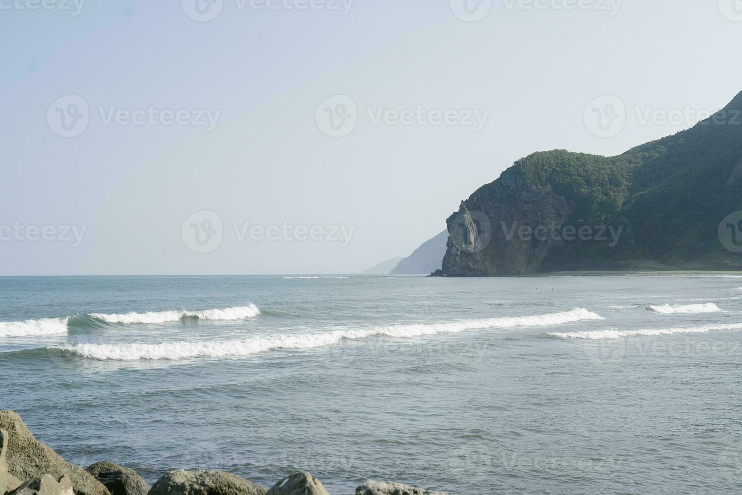 Seascape in blue tones. Beautiful sea background. photo