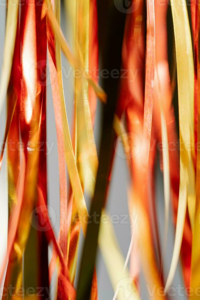 Abstract atmospheric background of tinsel with bokeh. photo