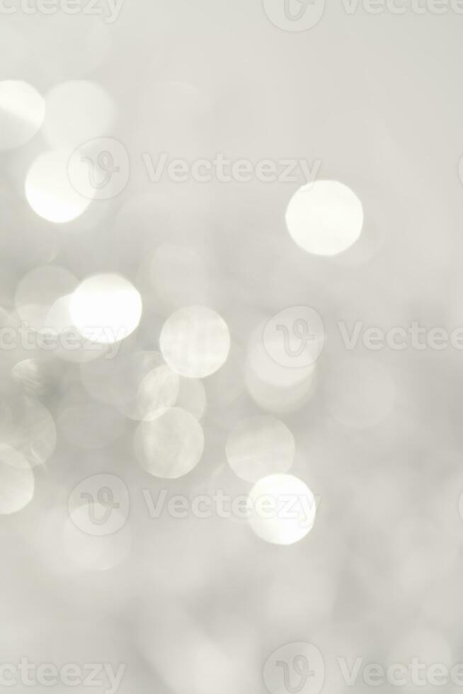 Abstract white and silver background with bokeh. photo