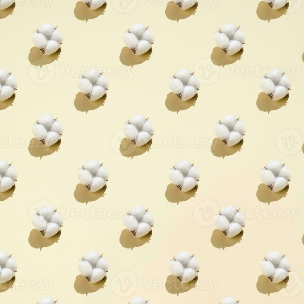 Cotton pattern on a light beige background. photo