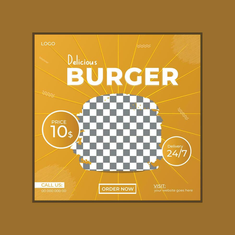 Food Sale Social Media Post Design Template vector