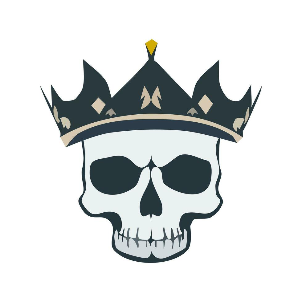Portrait of skull wearing a crown vector illustration