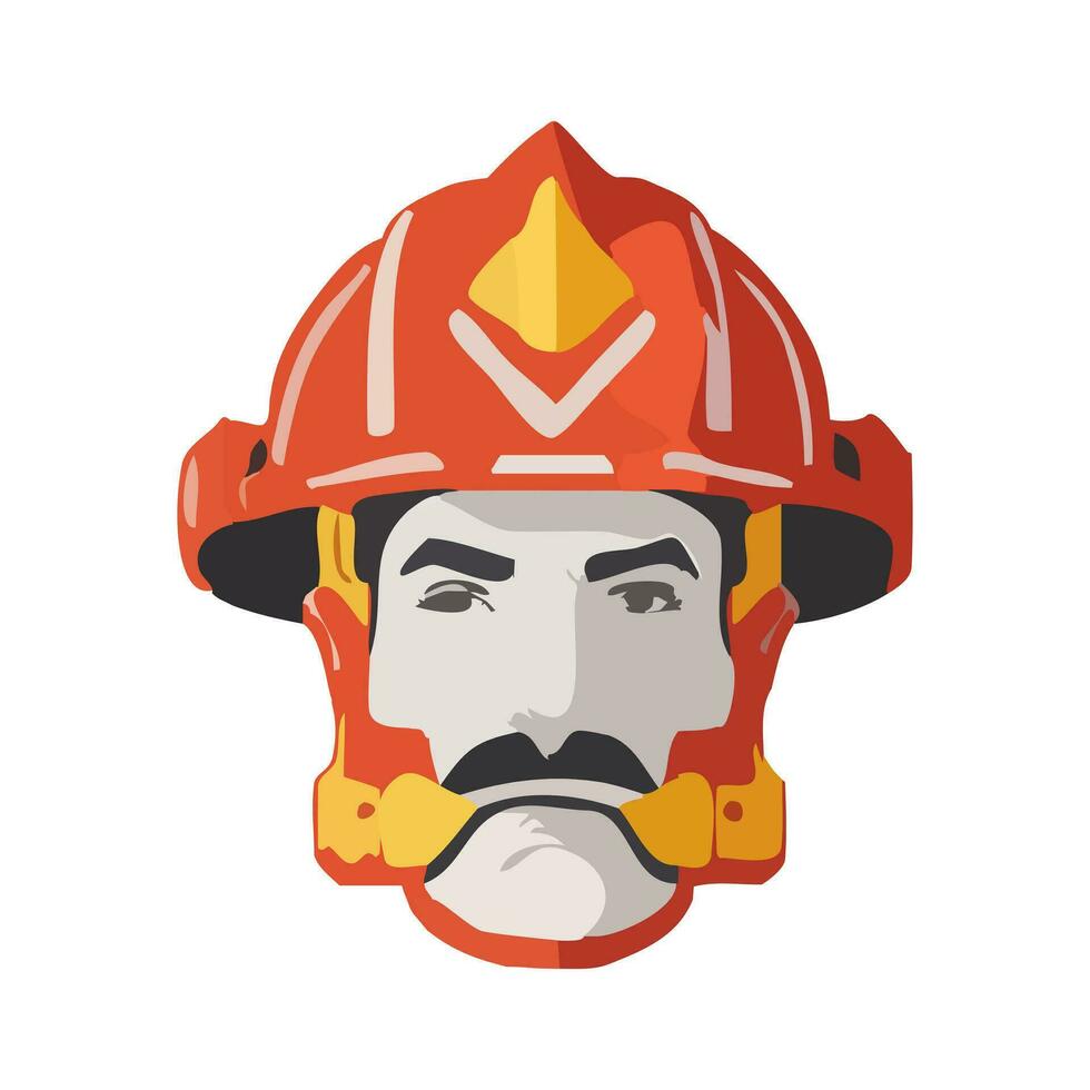 retrato de un bombero vector ilustración. bombero casco.