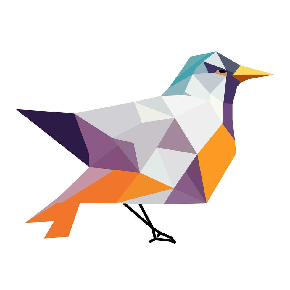 A bird in geometric shape vector illustration. Polygonal bird illustration.