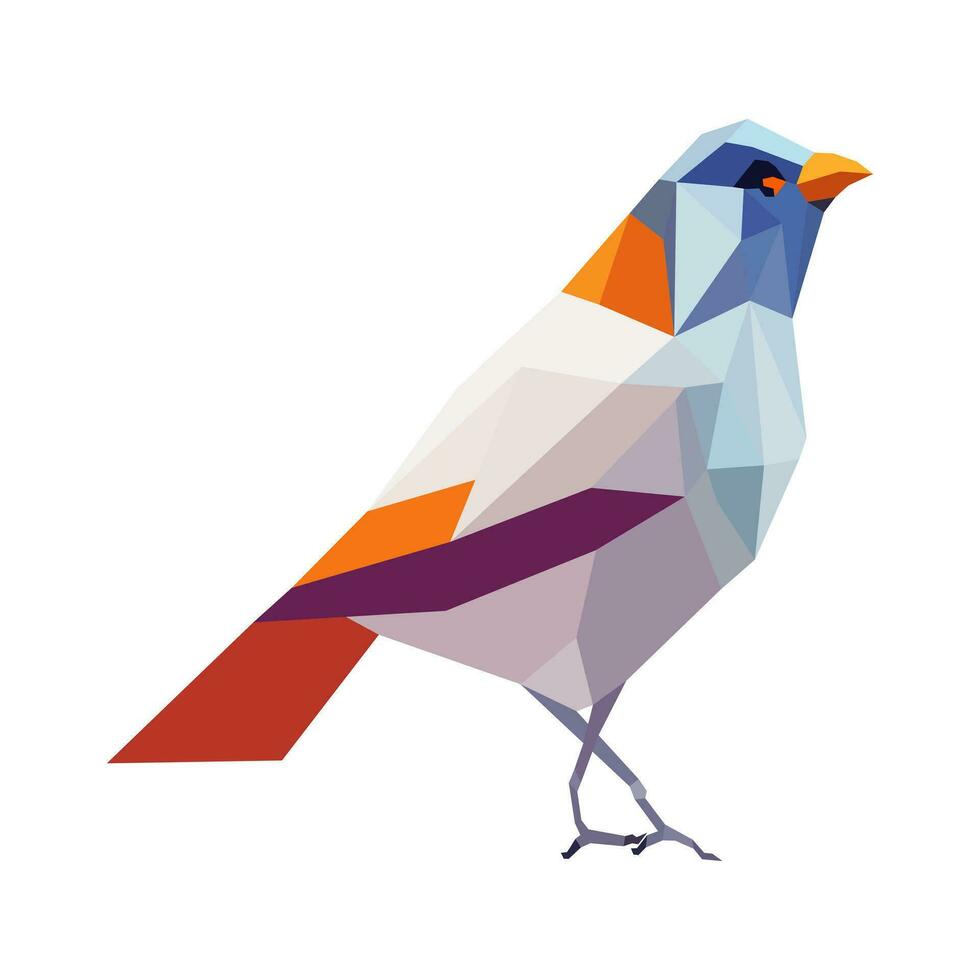 A bird in geometric shape vector illustration. Polygonal bird illustration.