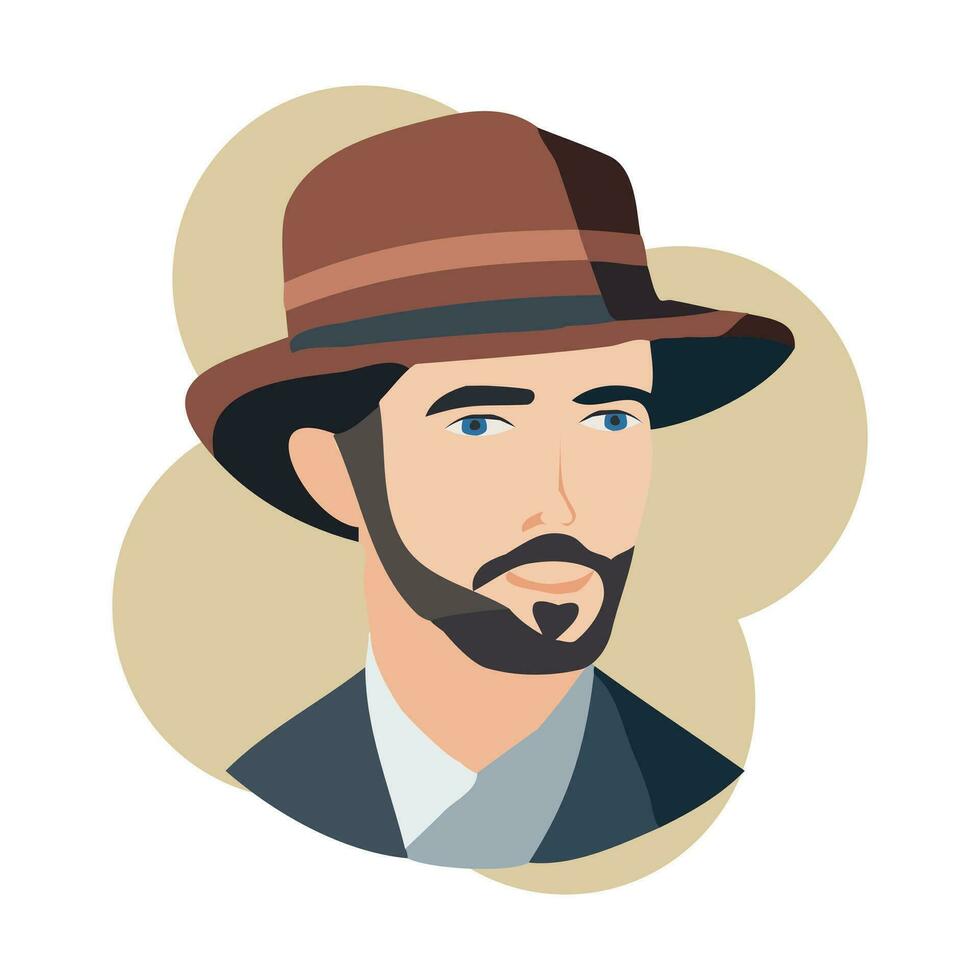 A man wearing pork pie hat vector illustration