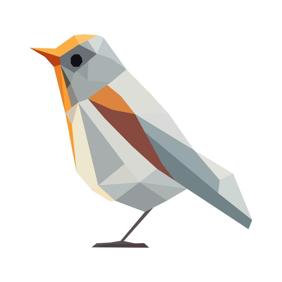 A bird in geometric shape vector illustration. Polygonal bird illustration.