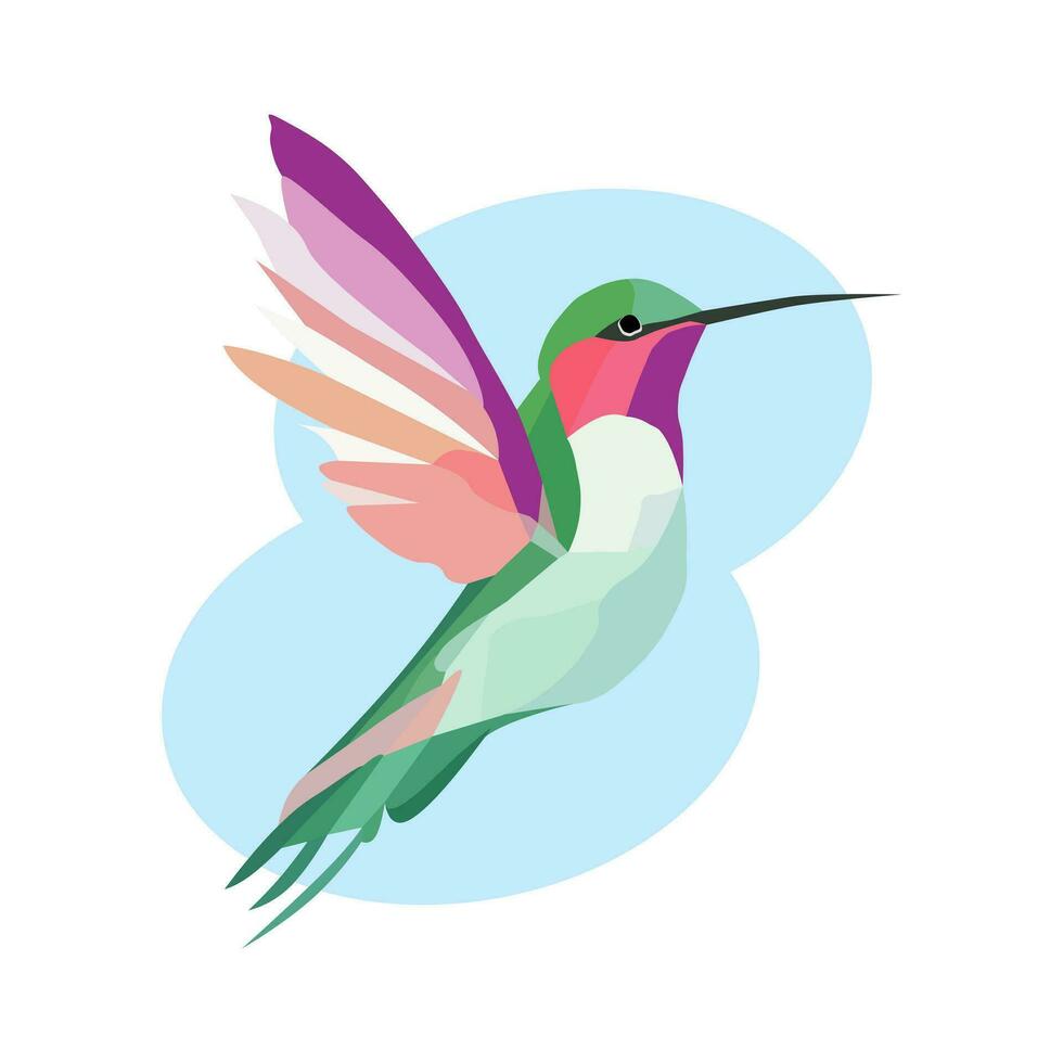 A hummingbird vector illustration. Polygonal bird illustration.