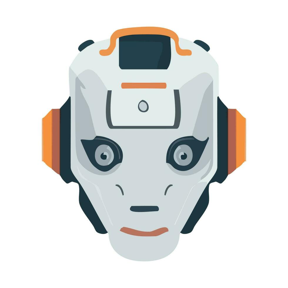 A robot head vector illustration. Humanoid robot head.