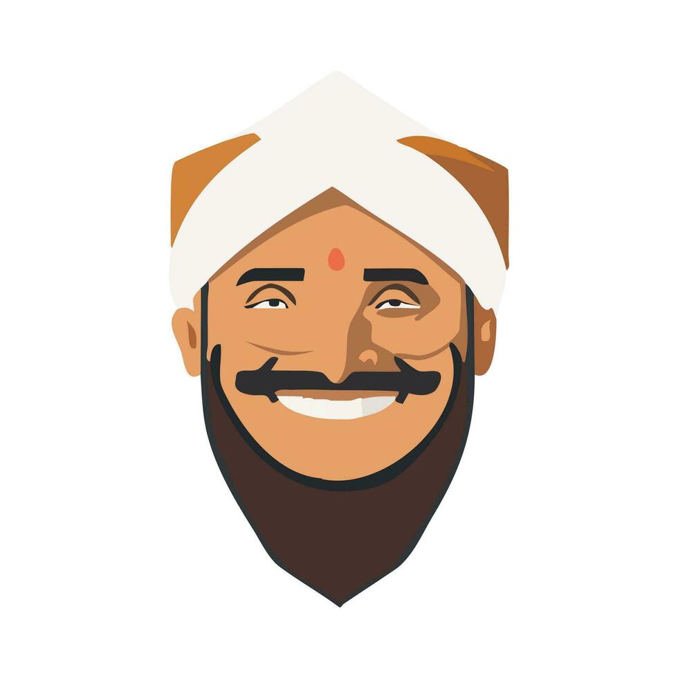 Portrait of South Asian people vector illustration