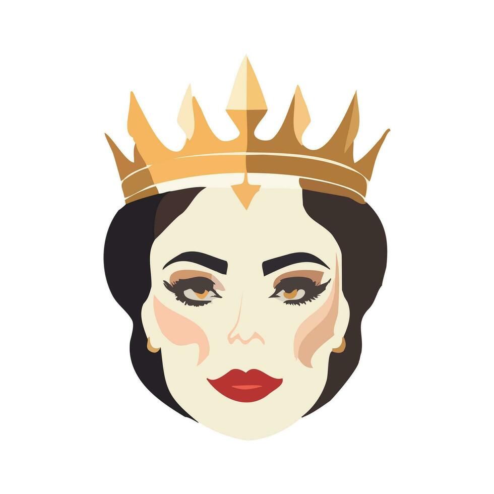 Portrait of queen wearing crown vector illustration