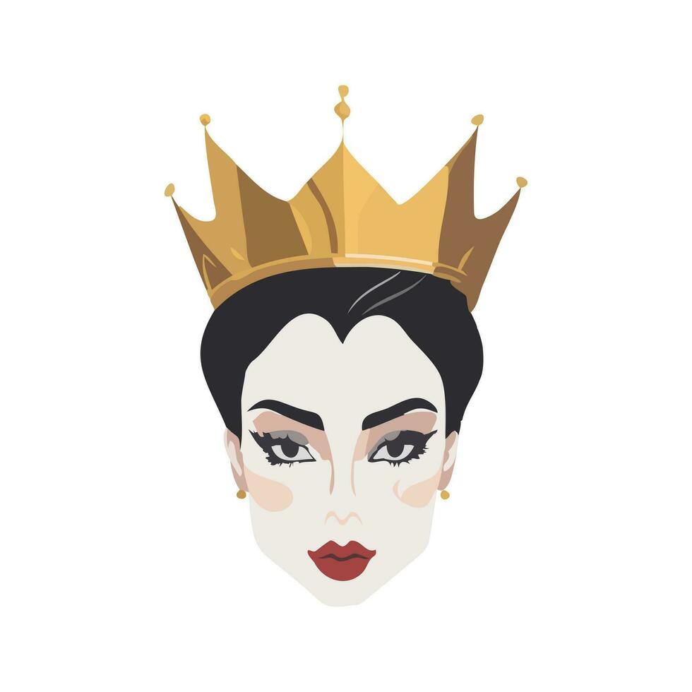 Portrait of queen wearing crown vector illustration