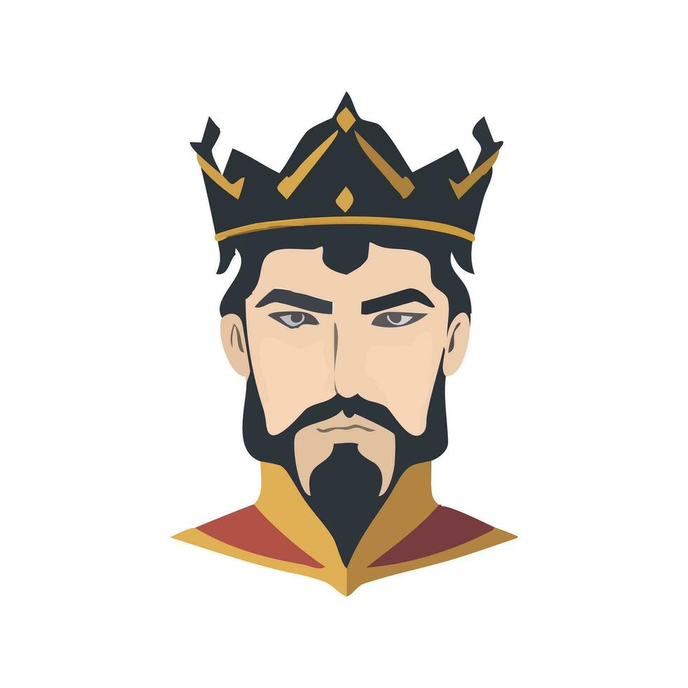 retrato de un Rey vistiendo corona vector ilustración