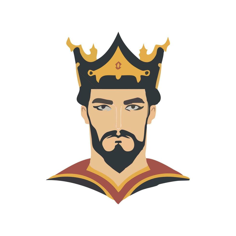 Portrait of a King wearing crown vector illustration