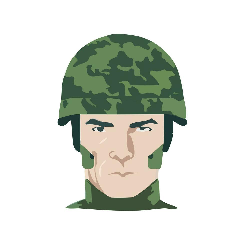 retrato de militar soldado vector ilustración