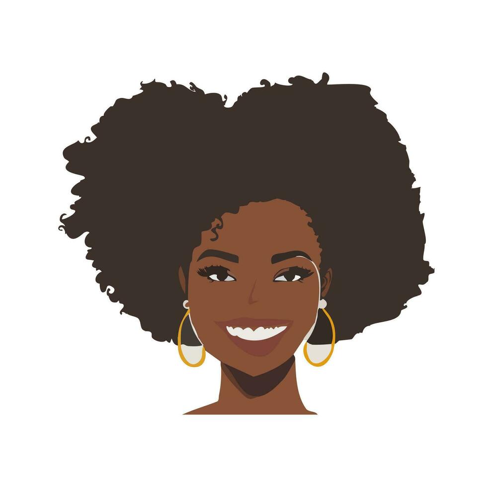 Illustration of an African American young woman vector