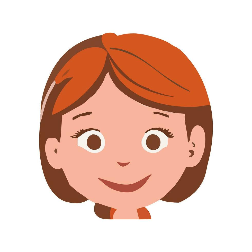 Portrait of smiling little girl vector illustration