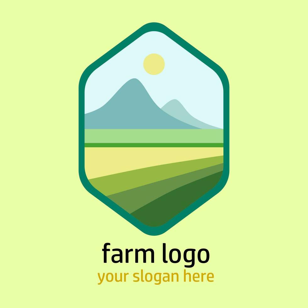 Farm and ricefield logo design vector
