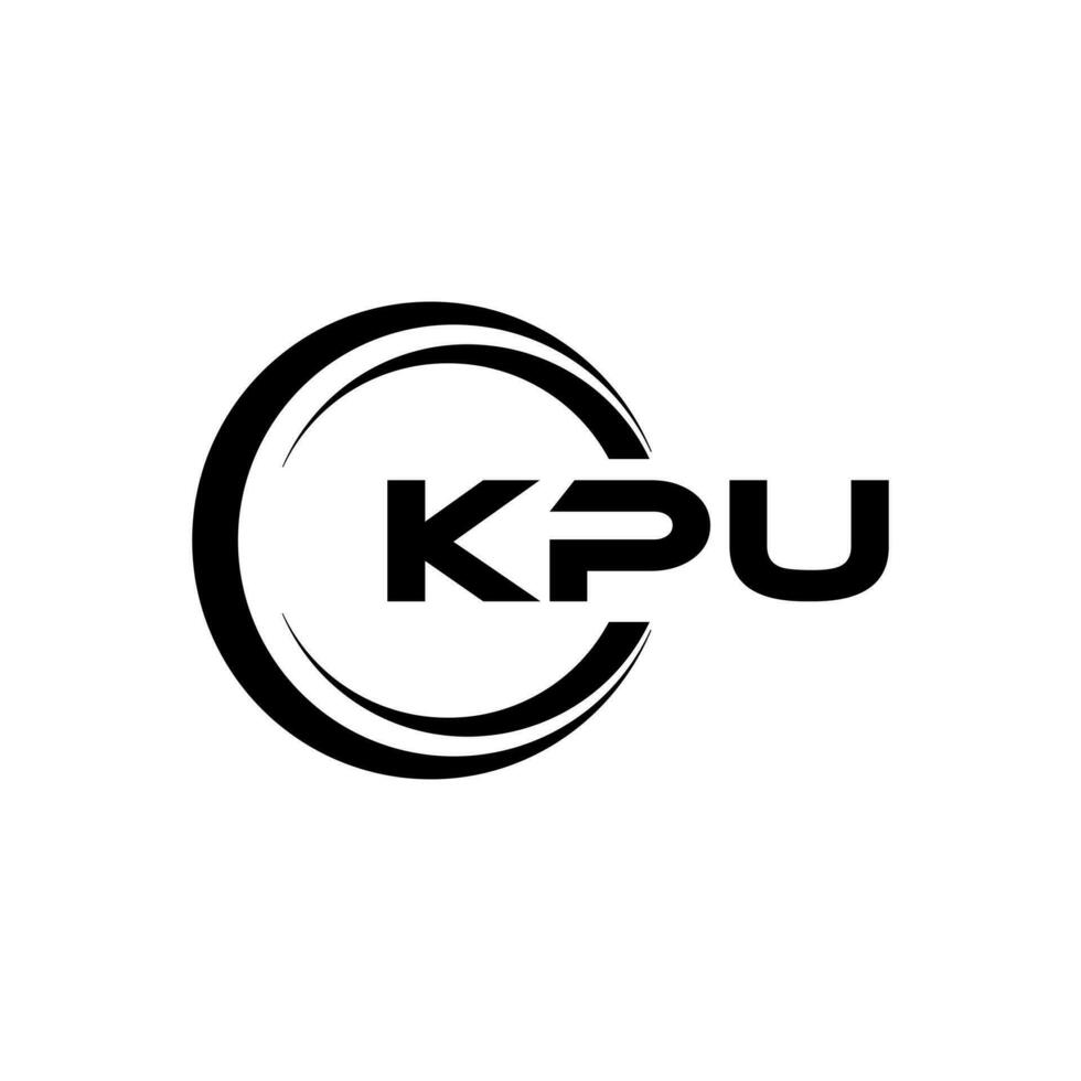 KPU letter logo design in illustration. Vector logo, calligraphy designs for logo, Poster, Invitation, etc.