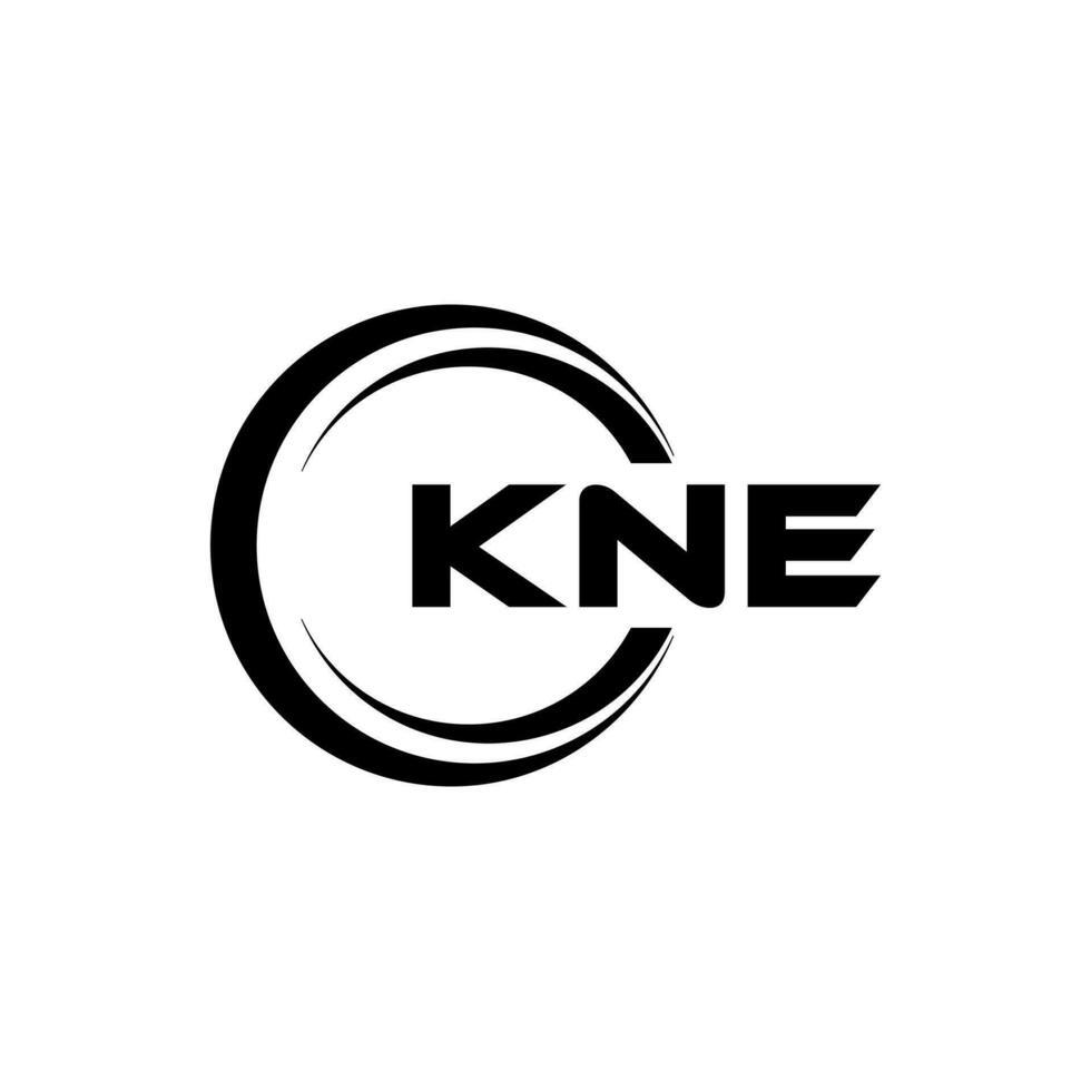 KNE letter logo design in illustration. Vector logo, calligraphy designs for logo, Poster, Invitation, etc.