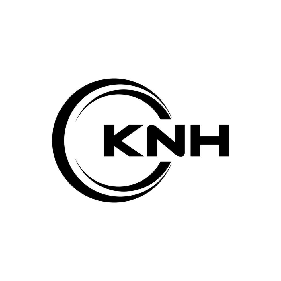 KNH letter logo design in illustration. Vector logo, calligraphy designs for logo, Poster, Invitation, etc.