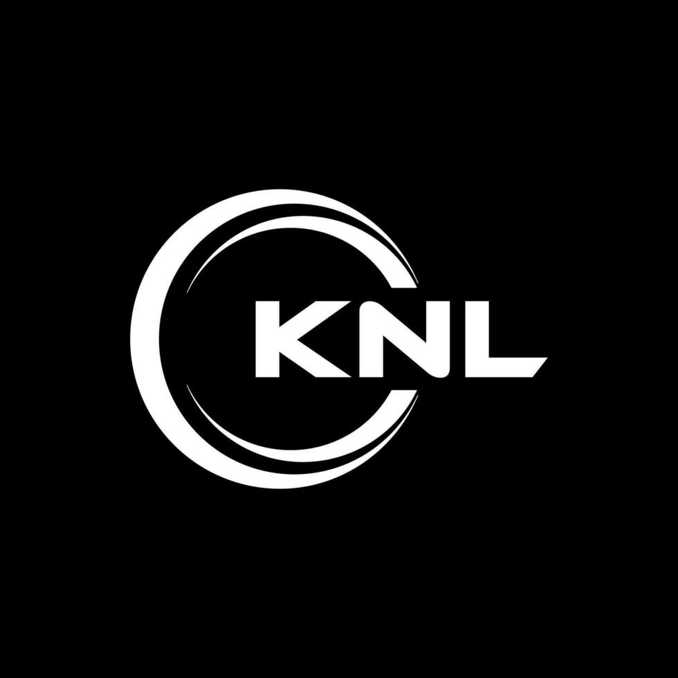 KNL letter logo design in illustration. Vector logo, calligraphy designs for logo, Poster, Invitation, etc.