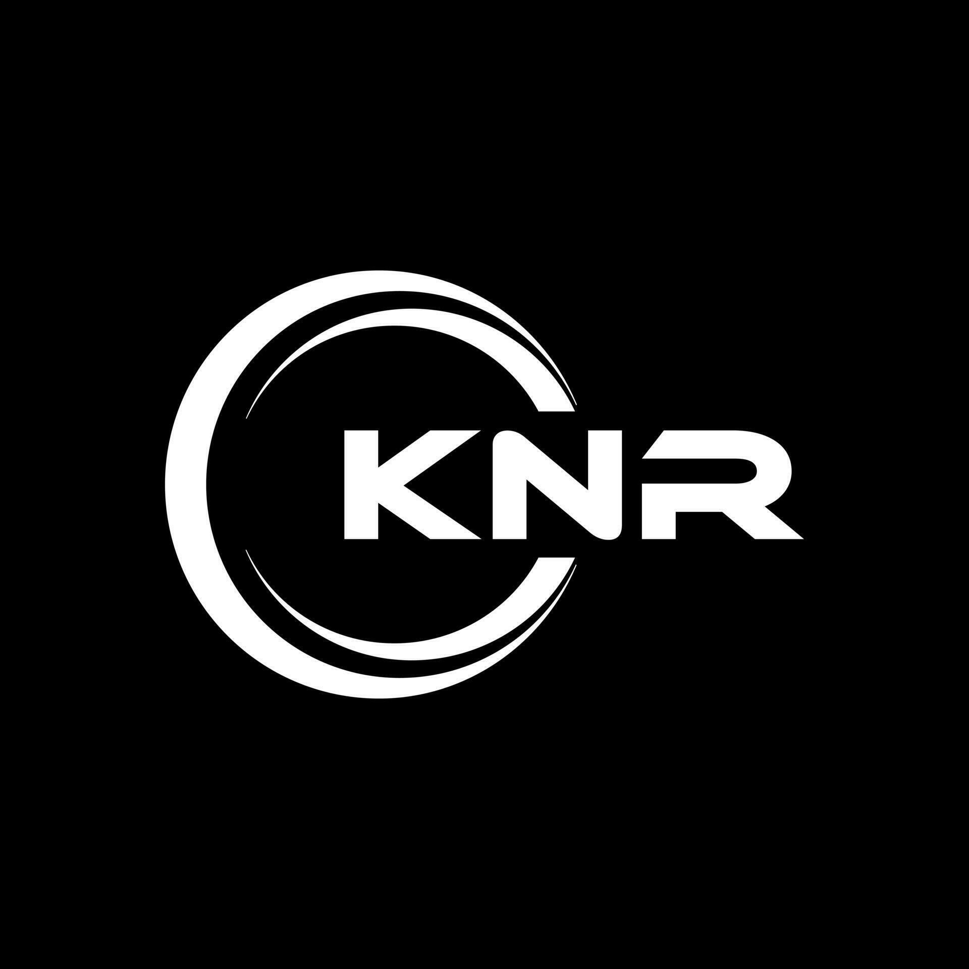 KNR letter logo design in illustration. Vector logo, calligraphy ...