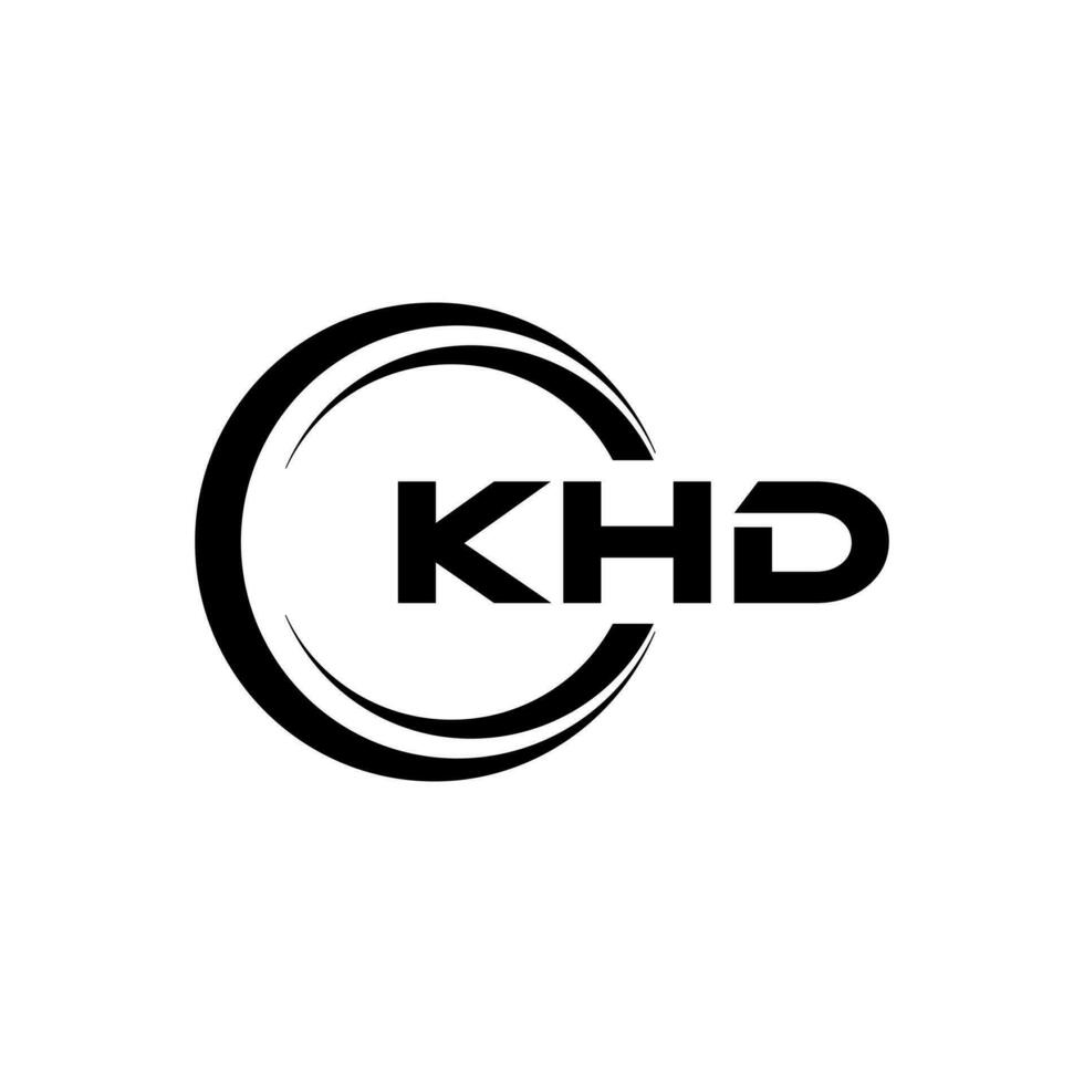 khd letra logo diseño en ilustración. vector logo, caligrafía diseños para logo, póster, invitación, etc.