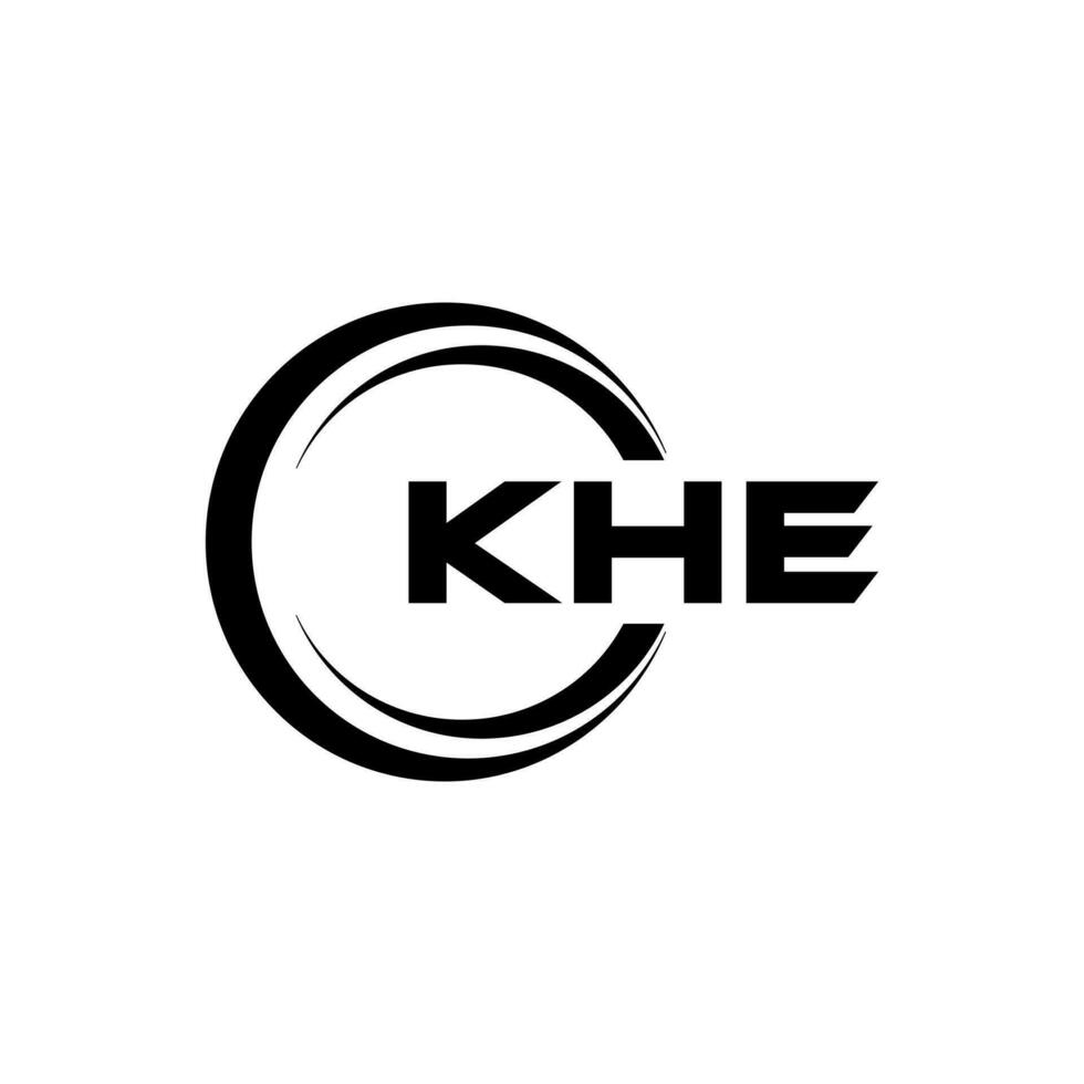 KHE letter logo design in illustration. Vector logo, calligraphy designs for logo, Poster, Invitation, etc.