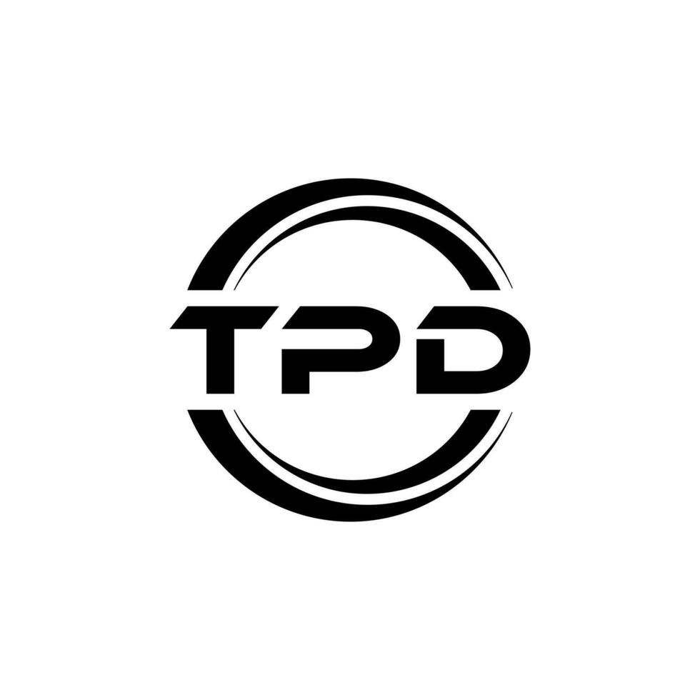 TPD letter logo design in illustration. Vector logo, calligraphy designs for logo, Poster, Invitation, etc.