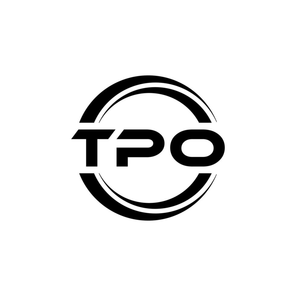 TPO letter logo design in illustration. Vector logo, calligraphy designs for logo, Poster, Invitation, etc.