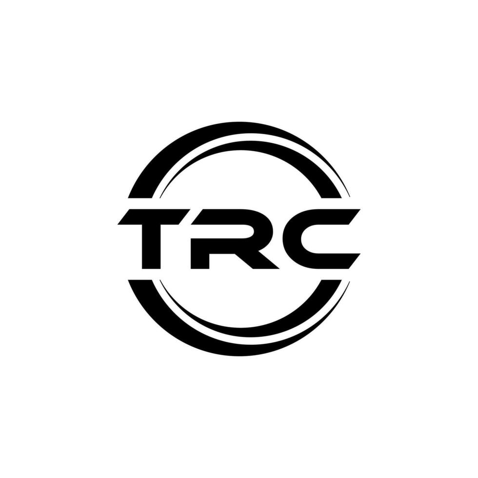 TRC letter logo design in illustration. Vector logo, calligraphy designs for logo, Poster, Invitation, etc.