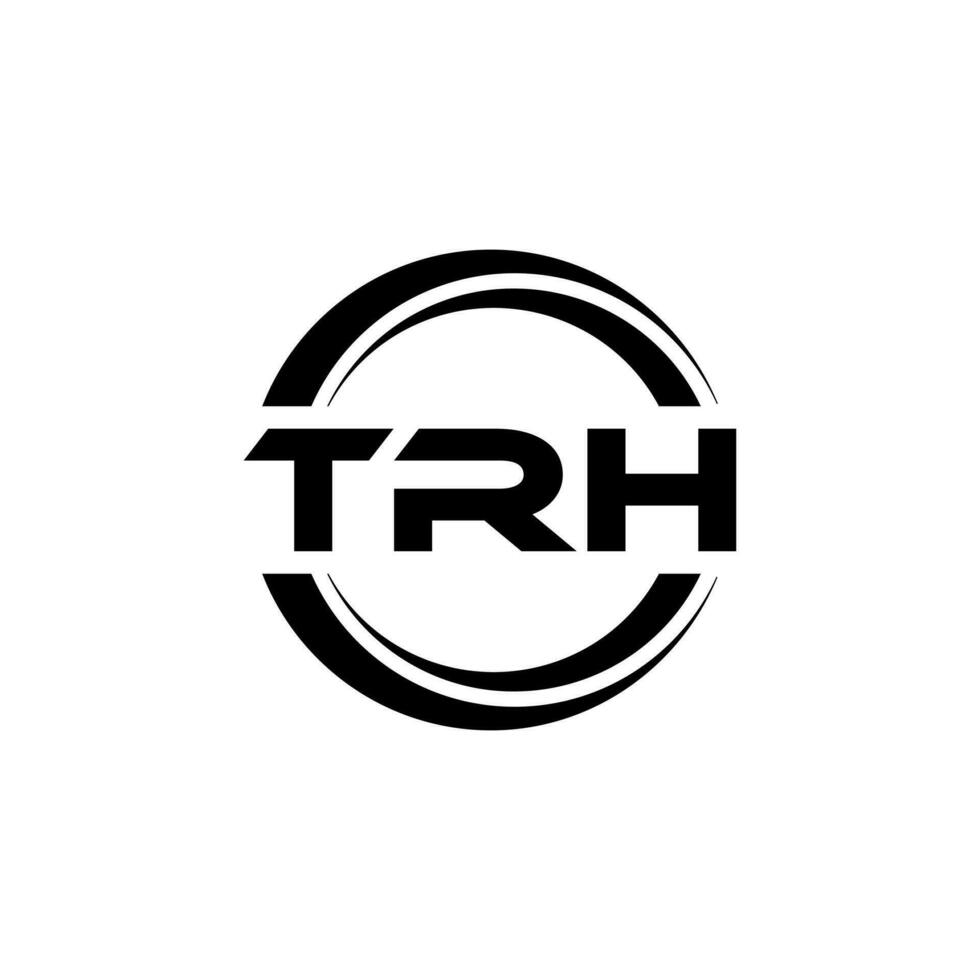 TRH letter logo design in illustration. Vector logo, calligraphy designs for logo, Poster, Invitation, etc.