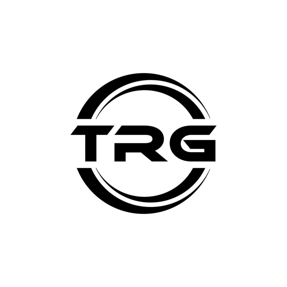 TRG letter logo design in illustration. Vector logo, calligraphy designs for logo, Poster, Invitation, etc.