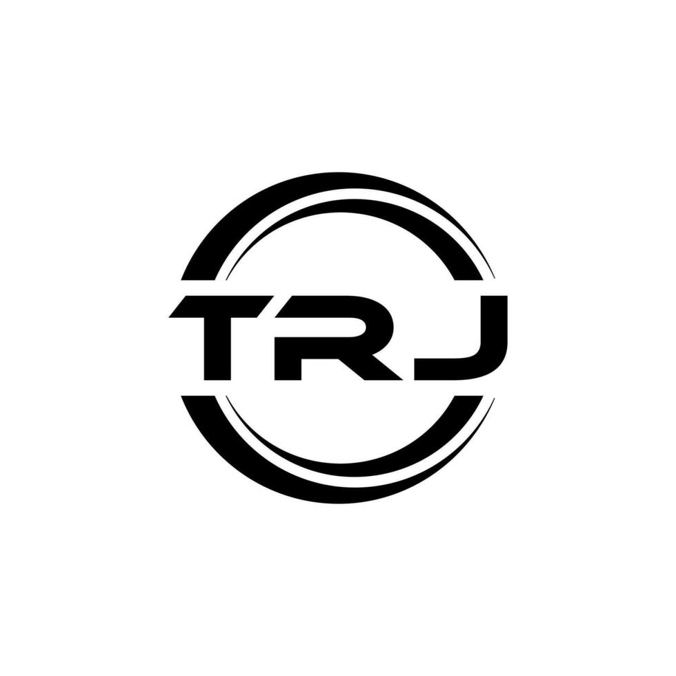 TRJ letter logo design in illustration. Vector logo, calligraphy designs for logo, Poster, Invitation, etc.