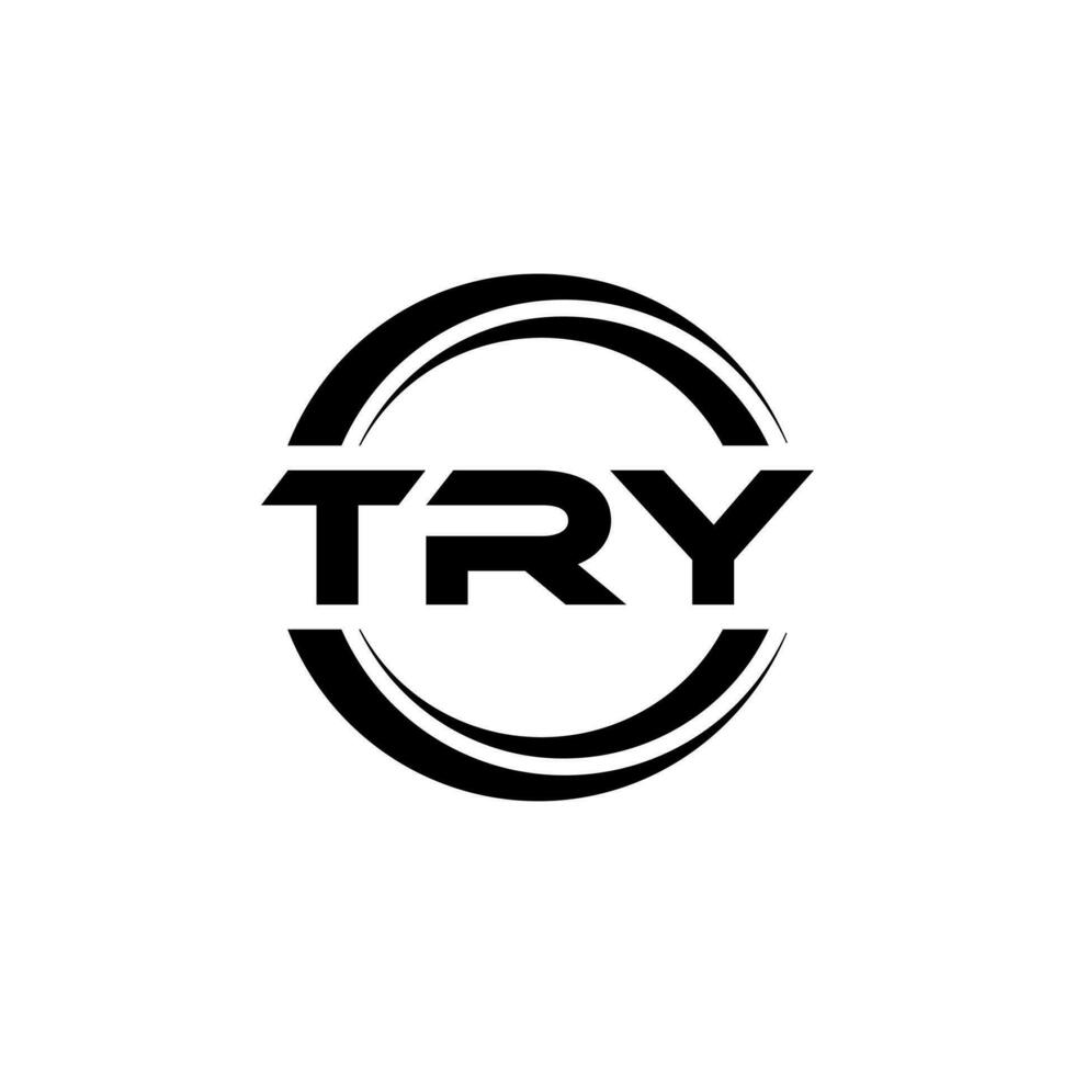 TRY letter logo design in illustration. Vector logo, calligraphy designs for logo, Poster, Invitation, etc.