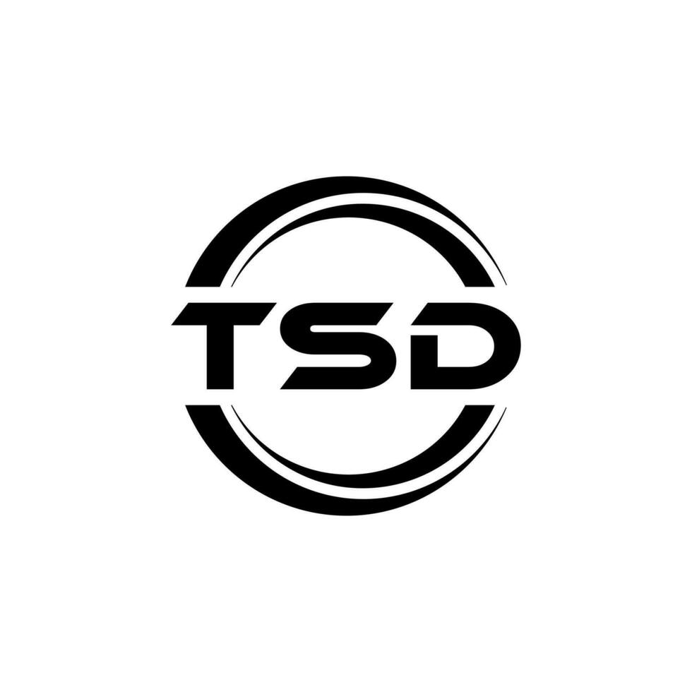 tsd letra logo diseño en ilustración. vector logo, caligrafía diseños para logo, póster, invitación, etc.