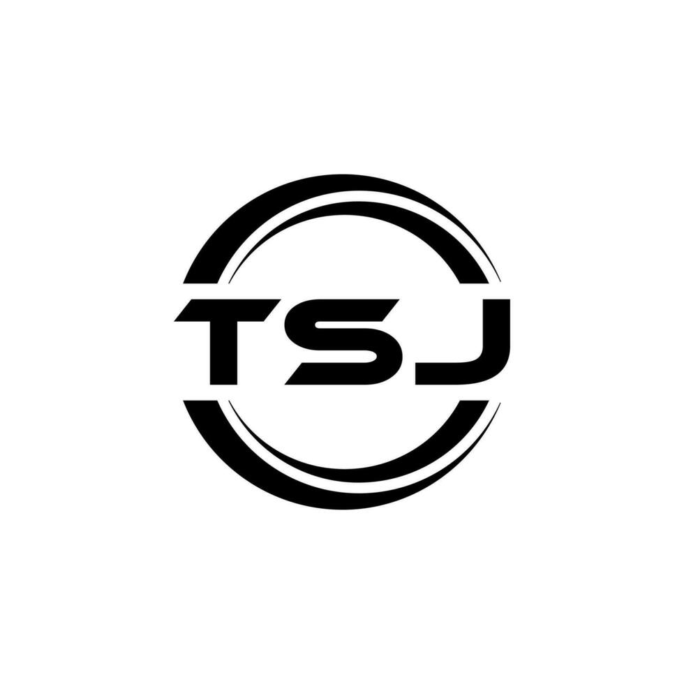 TSJ letter logo design in illustration. Vector logo, calligraphy designs for logo, Poster, Invitation, etc.