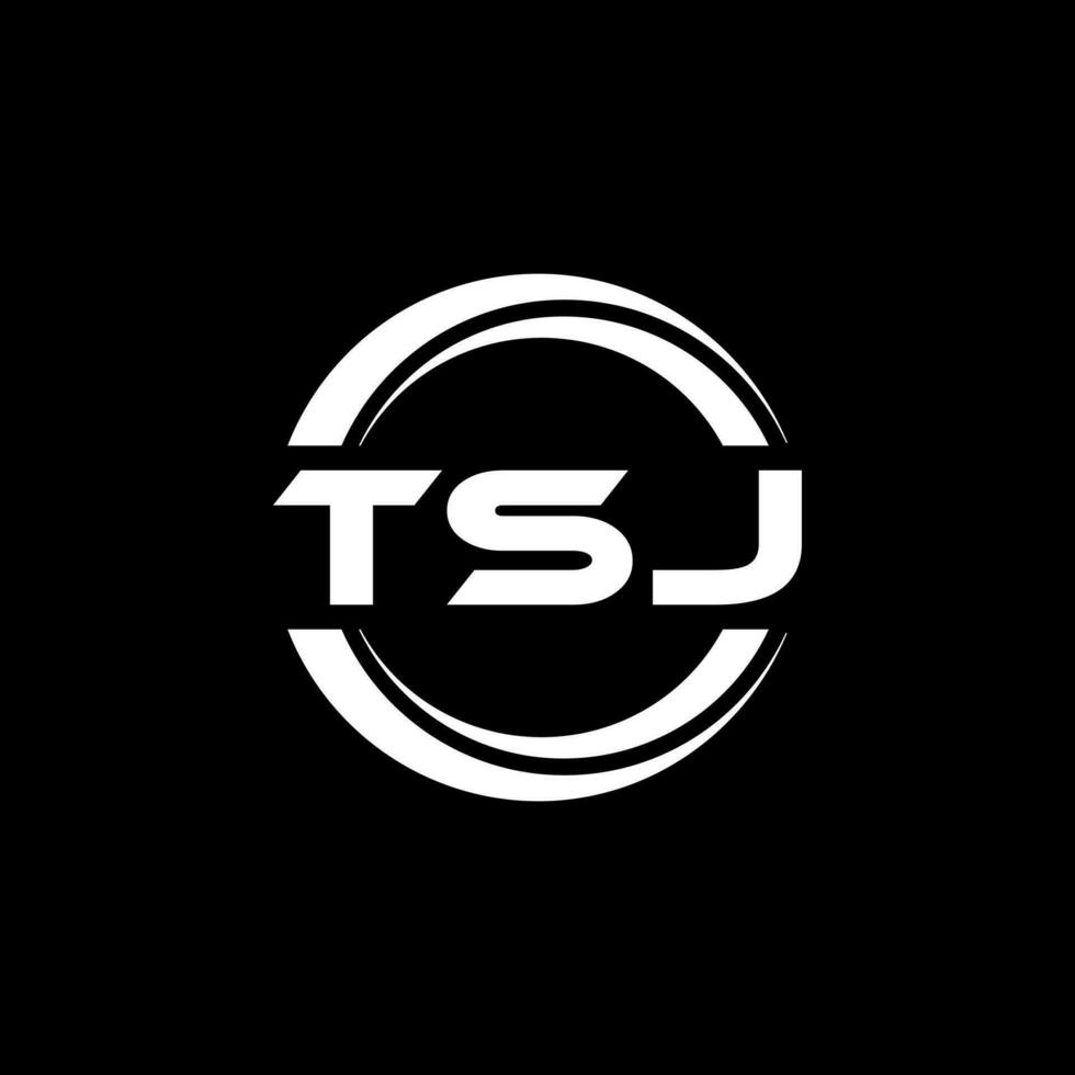 TSJ letter logo design in illustration. Vector logo, calligraphy designs for logo, Poster, Invitation, etc.