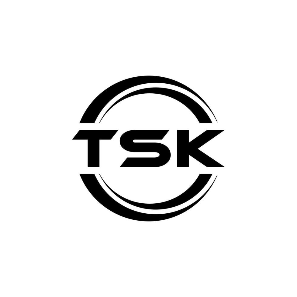 tsk letra logo diseño en ilustración. vector logo, caligrafía diseños para logo, póster, invitación, etc.