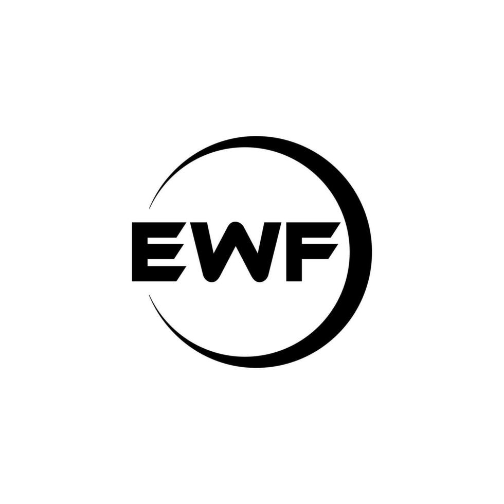 EWF letter logo design in illustration. Vector logo, calligraphy designs for logo, Poster, Invitation, etc.