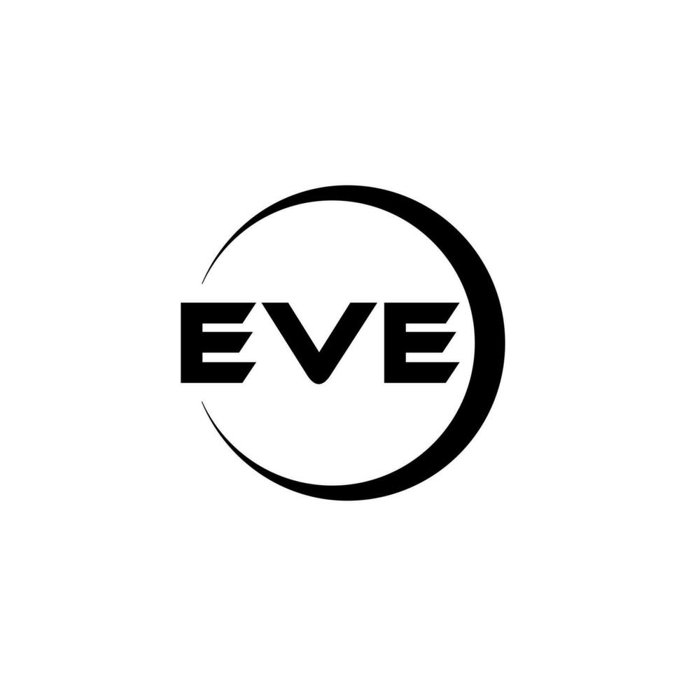 EVE letter logo design in illustration. Vector logo, calligraphy designs for logo, Poster, Invitation, etc.
