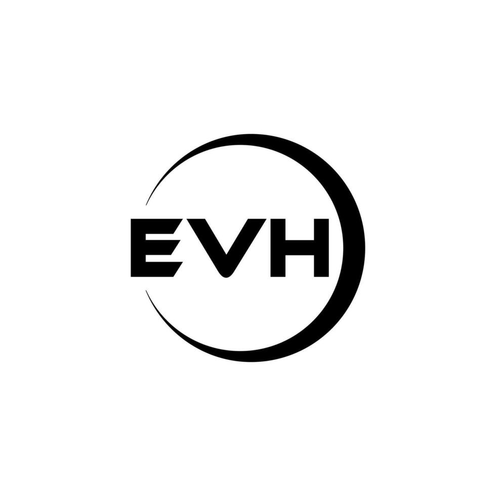 EVH letter logo design in illustration. Vector logo, calligraphy designs for logo, Poster, Invitation, etc.