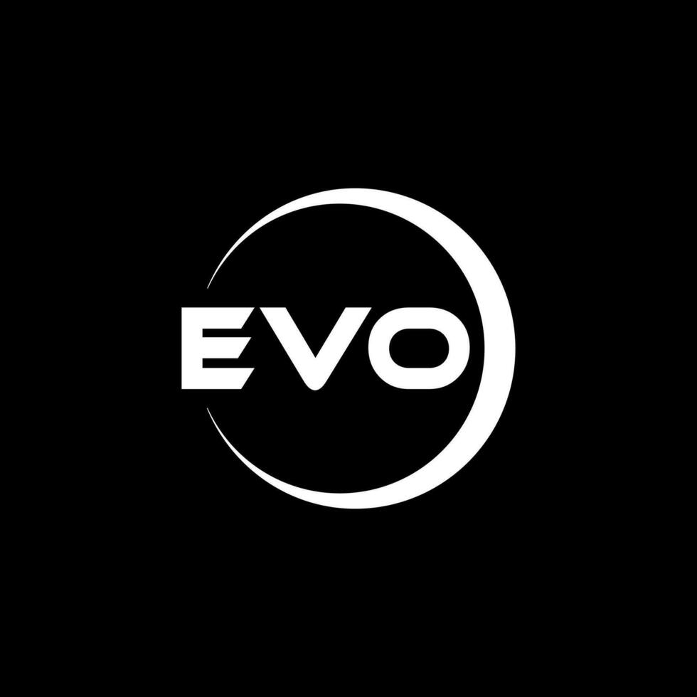 EVO letter logo design in illustration. Vector logo, calligraphy designs for logo, Poster, Invitation, etc.