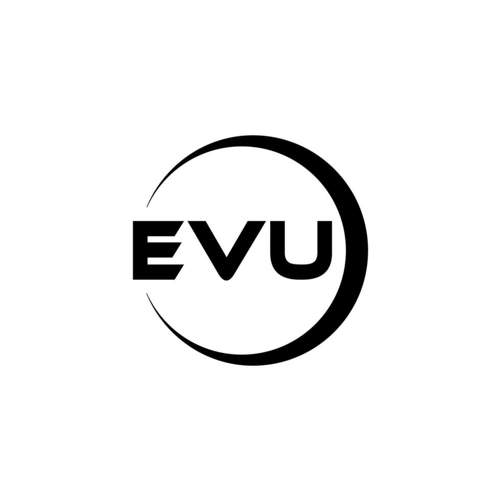 EVU letter logo design in illustration. Vector logo, calligraphy designs for logo, Poster, Invitation, etc.