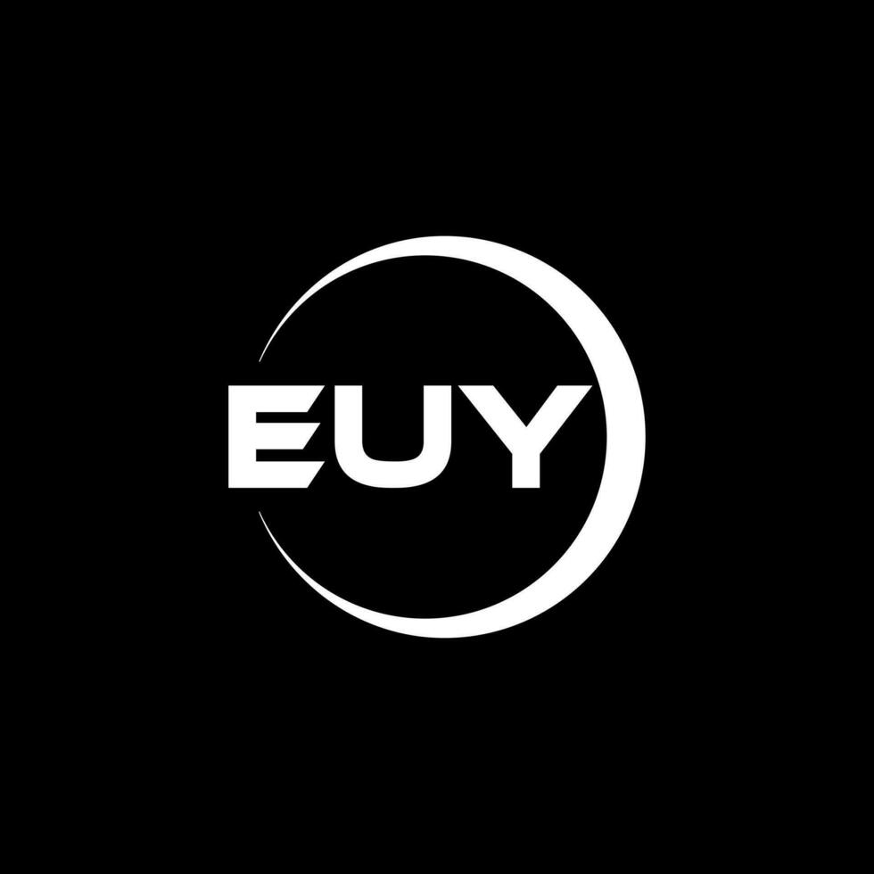 EUY letter logo design in illustration. Vector logo, calligraphy designs for logo, Poster, Invitation, etc.