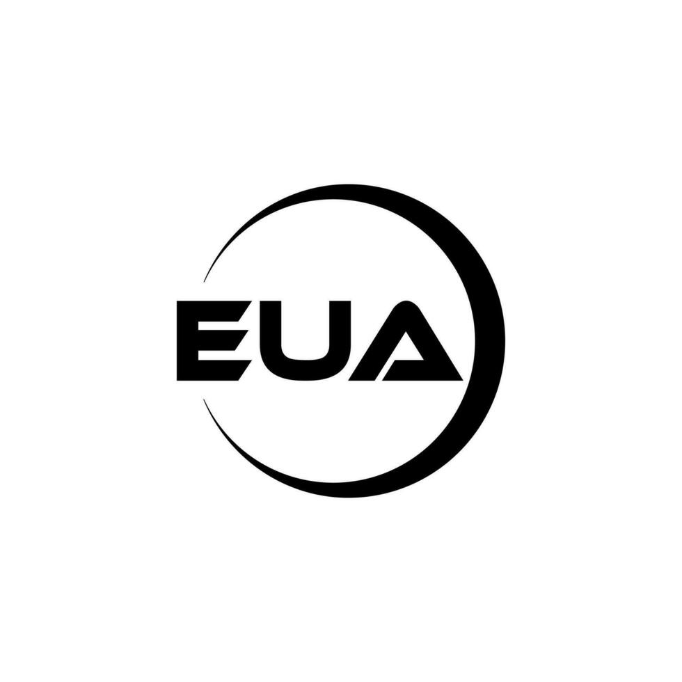 EUA letter logo design in illustration. Vector logo, calligraphy designs for logo, Poster, Invitation, etc.