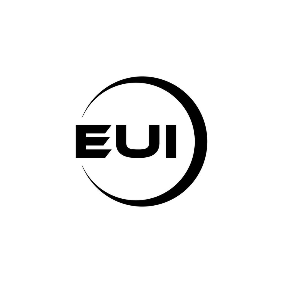 EUI letter logo design in illustration. Vector logo, calligraphy designs for logo, Poster, Invitation, etc.