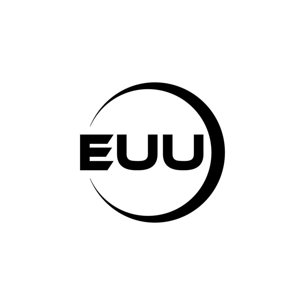 EUU letter logo design in illustration. Vector logo, calligraphy designs for logo, Poster, Invitation, etc.